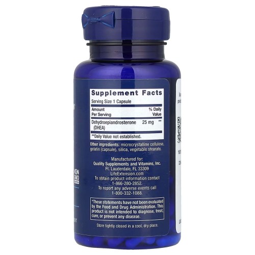 Life Extension, ДГЭА, 25 мг, 100 капсул